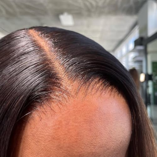 ASHINE 5x5 HD Lace Closure Straight Human Hair 5x5 Real HD Lace Closure Invisible Bleached Knots Pre Plucked with Baby Hair Natural Hairline 18 Inch