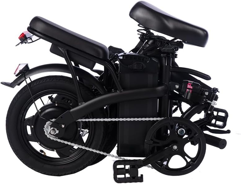 14-inch Folding Electric Bicycle, 330 Pound Load-bearing Capacity, 19 Mph, 18-28mile Range, 48V Lithium Battery, Front Headlight & Disc Brake, Alloy Steel Frame, City Commuting, Sturdy Structure,
