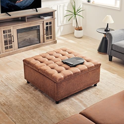 Redlifeᅟᅠ SQ-23090 Redlife 35 Inch Large Square Storage Ottoman Bench, Storage Ottoman Coffee Table Large Square Ottoman thumb #6