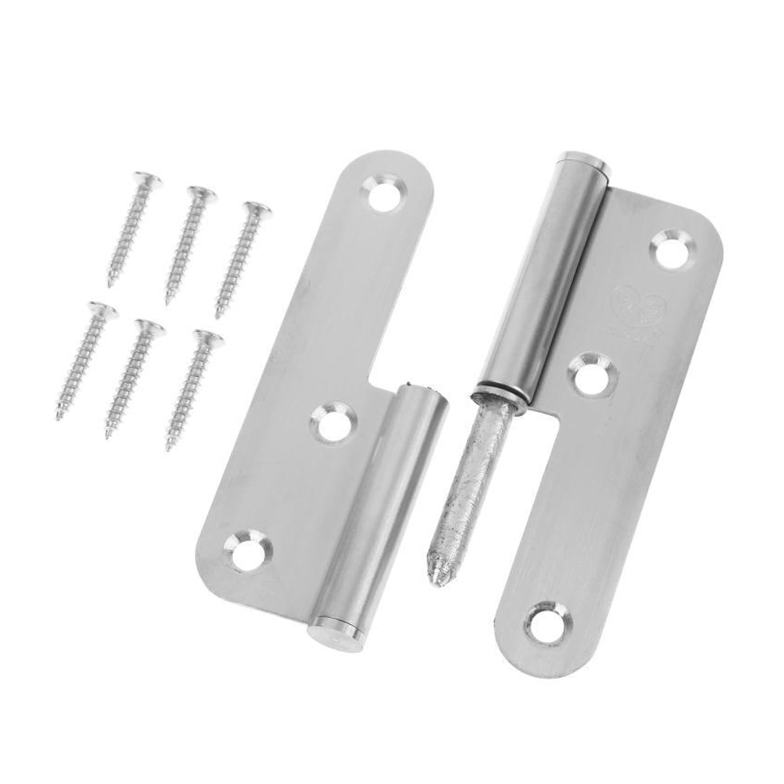 Cbtyacvlp R 1 Pai 4 Inch Stainless Steel Ound Corne Detachable Hinge Fo Wardrobe Oom Doo Hardware Accessory(R)