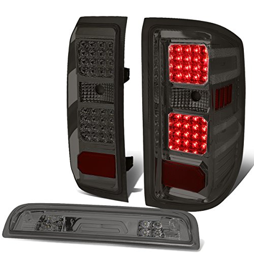 Replacement for 14-17 Chevy Silverado/GMC Sierra Full LED Tail Light+3D 3Rd Third Brake/Cargo