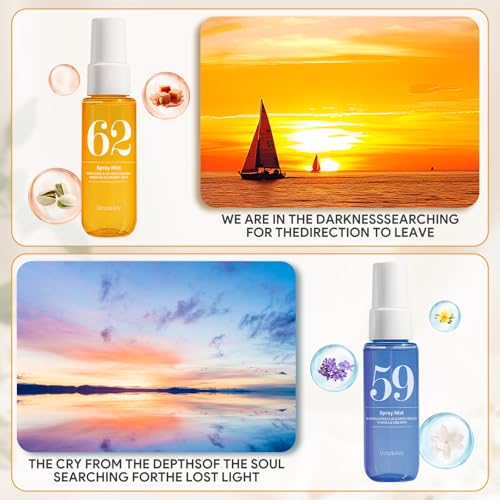 Parfüm Bodyspray Damen set, 4 set 40ml Fruchtiges Body Mist, Long Lasting Fragrance Spray, Hair and Body Fragrance Mist, Parfum Damen Set, Geschenkset für Damen, Befeuchtet die Haut Aerosol