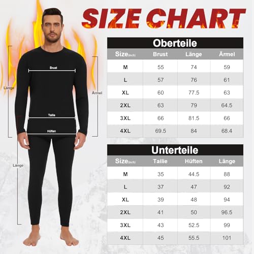 AKKQHH Ropa interior térmica para hombre, ropa interior de esquí cálida, térmica, juego de ropa interior larga para hombre, ropa interior funcional suave, ropa interior térmica para invierno, Negro - imagen 6