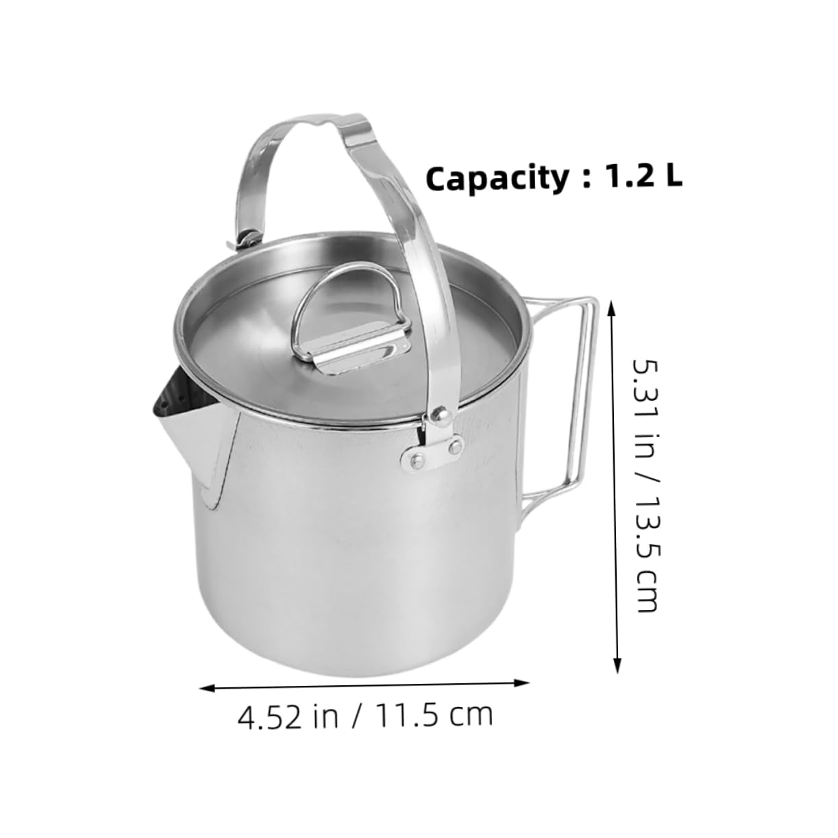 Camping Kettle Coffee Pot: Portable Outdoor Stainless Boiler 1.2l Fast Heating Water Kettle for Hiking Backpacking Picnic Travel