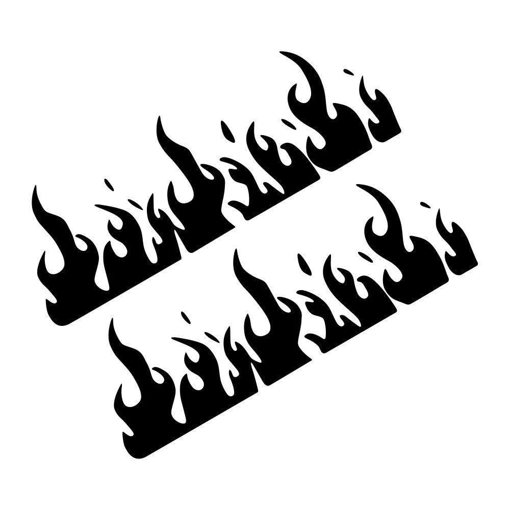 Burning Stereoscopic Flame Car Stickers Car Vinyl Decal Waterproof Vehicles(Glossy Black,33x11.3cm)