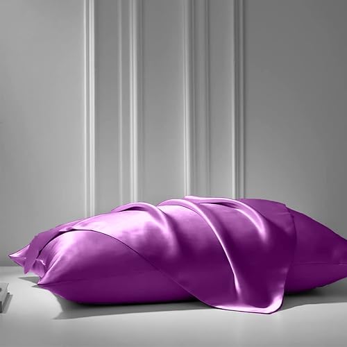 Vista 14 de 4 Pc Silk Satin Sheets Set Fitted & Flat Sheets Pillowcases Hotel Quality, Silky Soft Luxurious! Full, Hot Pink