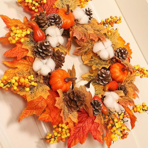 Couronne de porte d'automne durable accessoire déco facile extérieur