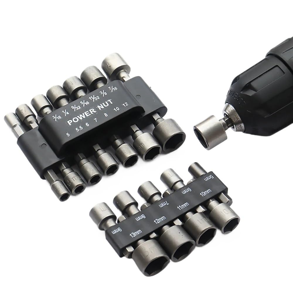 9-14 szt. 5mm-13mm zestaw sześciokątny z tuleją gniazda dysze narzędzia do nakrętek samochodowych elektryczne Zestaw przedłużek(PC-14)