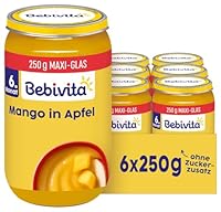 Bebivita Früchte Mango in Apfel, 250g 6er Pack (6x250g)