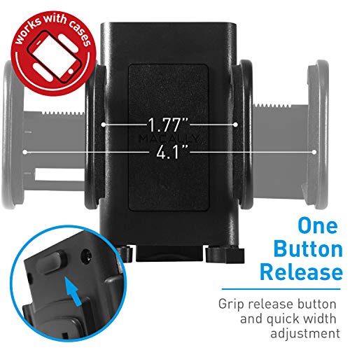 Macally Car Vent Phone Mount, [Design] Cell Phone Holder for Car - Air Vent Phone Mount for Car - Easy Clamp Cradle in Vehicle Compatible with All Apple iPhone Android Smartphone