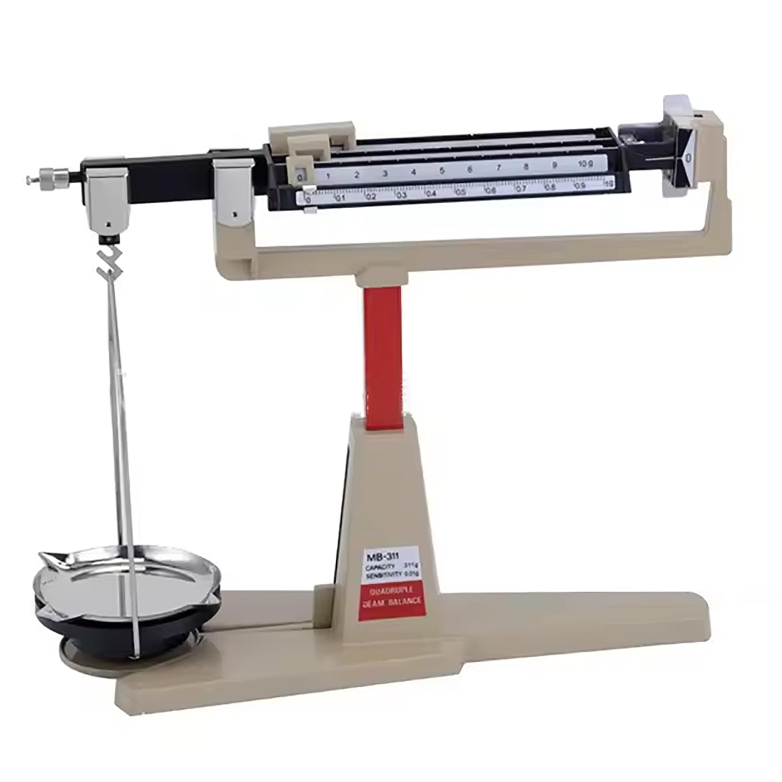 Ensemble Poids Analytique Laboratoire 311g/0,01g, Balance Mécanique À Faisceau À 4 Règles Avec Dispositif D'amortissement Magnétique Et Palette 6pouces, Aucune Erreur Et Maintien L'équilibre