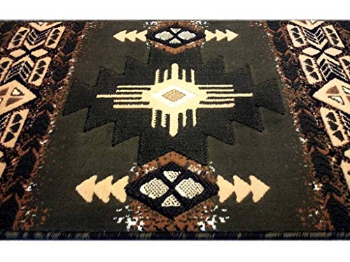 South West Runner Rug 2 Feet X 7 Feet Green Design C318 #TOP4