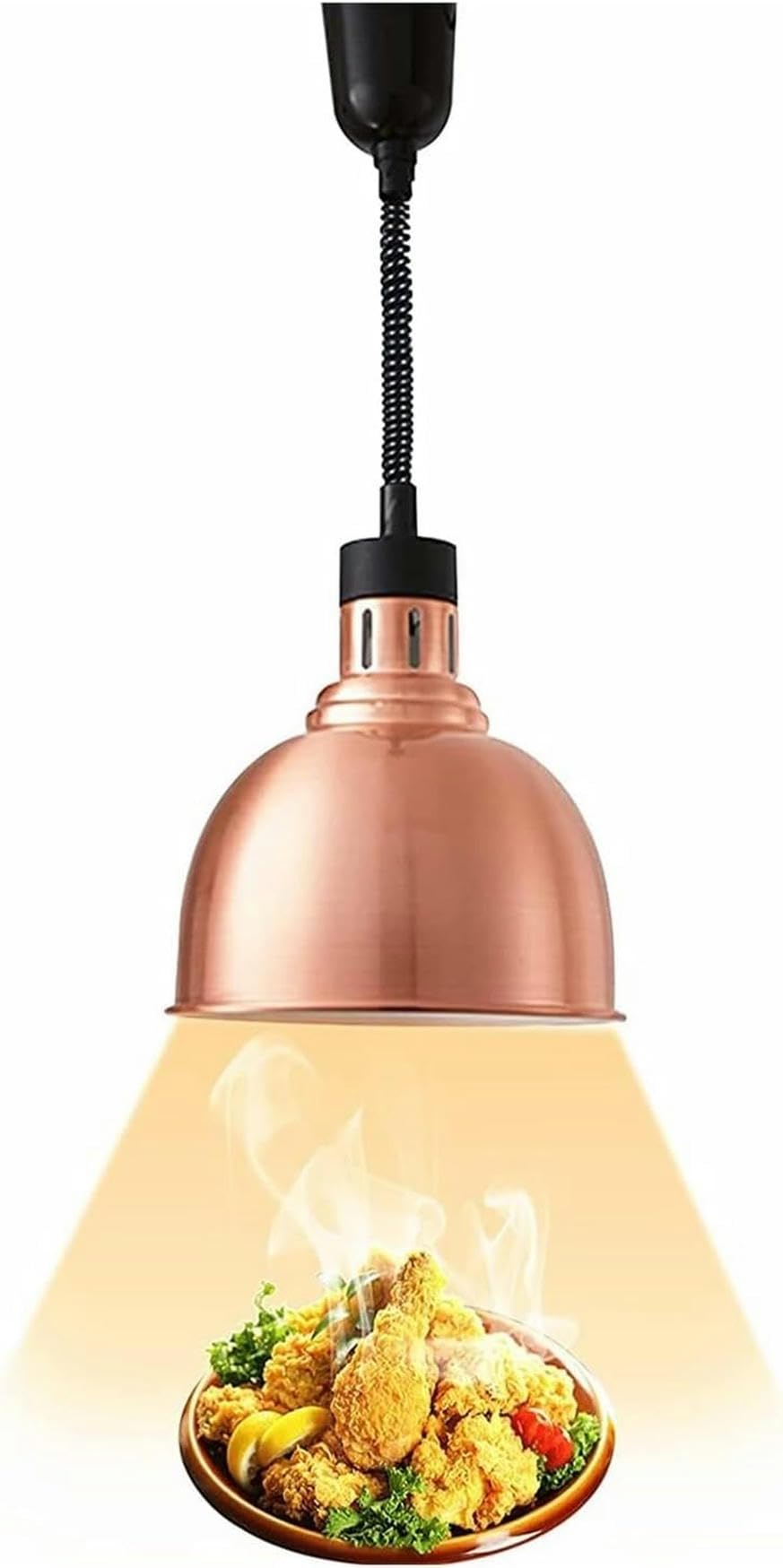 Generico Lampada riscaldante per Alimenti a Sospensione Retrattile Commerciale Lampada riscaldante per Alimenti a infrarossi Lampada riscaldante per soffitto a Buffet per scaldavivande a Sospensione