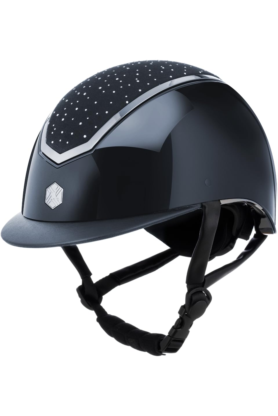 Charles Owen Kylo Crystal Riding Helmet - Navy Gloss/Silver Helmet Size - 58-61cm