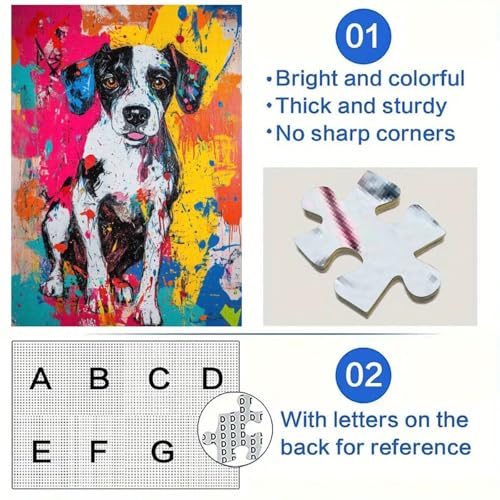 Pointer-Hunde-Puzzles für Teenager, 1000 Puzzles, Lernspielzeug, Familienspiele mit passendem Poster und Quizblatt (38x26cm)