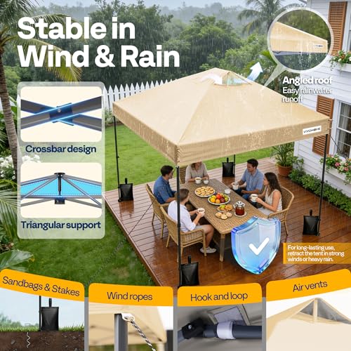 Image of VIVOHOME 10x10ft Pop Up Canopy Tent One Push Setup