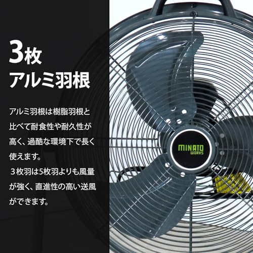 ミナトワークス 大型サーキュレーター 工場扇 50cm羽根 360度回転 床置き型 MCF-50A の商品画像 2