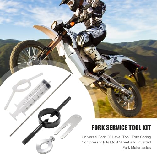 Image of Fork Service Tool Kit, 2Pcs Type 1 Universal Fork Oil Level Tool, Fork Spring Compressor Fits Most Street and Inverted Fork Motorcycles