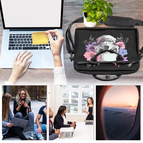 Bolso para laptop Retro Skull Flowers 15 pulgadas slim miniatura 6