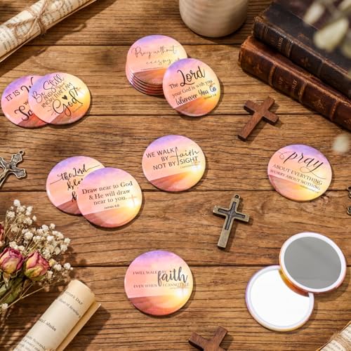 Espejos compactos para maquillaje estilo cristiano pack 100 miniatura 4
