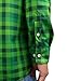 KYKU Men's Plaid Shirt Casual Regular Fit Long Sleeve Button Up Shirt Men with Pocket Green L
