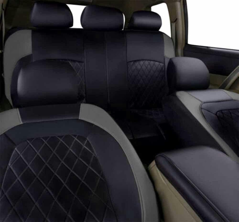 Pełny zestaw pokrowców na siedzenia samochodowe, do Ford Tourneo Courier B460/Tourneo Custom V362, skórzane akcesoria 5-osobowe, szare