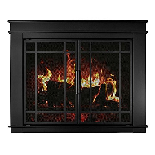 Pleasant Hearth Fillmore Glass Firescreen, Width: 30