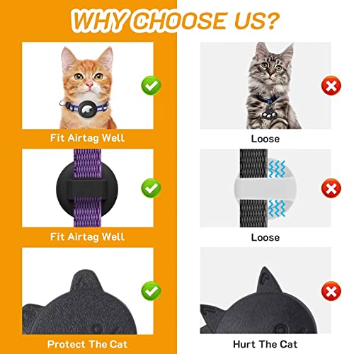 6 Pack Airtag Cat Collar Breakaway With Bells,Reflective Kitten Collar With Apple Airtag Cat Collar Holder,Adjustable,Ideal For Girl Boy Cats,Pet Supplies,Accessories,Gifts(6 Cat Collars & 2 Holder) #TOP4