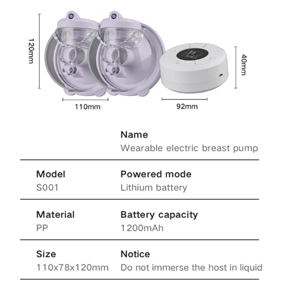 Tire-lait électrique portable, pompe à lait avec 9 niveaux d'aspiration, batterie rechargeable, système anti-refoulement et fonctionnement silencieux