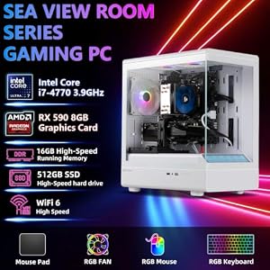 Tisukisu Prebuilt Gaming PC Desktop, Core i7 Tower Computer, RX590 8G, Win11 — photo 2 of 6