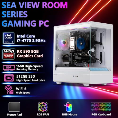 Image of Prebuilt Gaming PC Desktop,Core i7 Tower Computer,RTX3050 8G,Win11