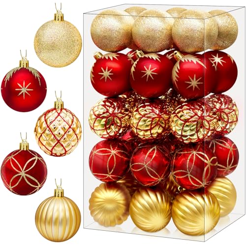 DeckTheHalls Christmas Balls Ornaments, 30 Pcs 2.5 Inch Christmas...