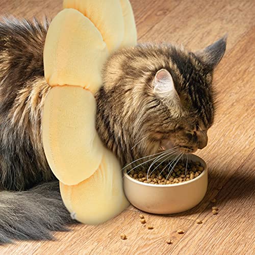 Image of NABO Pet Collar Cat Cone Adjustable Recovery Collar After Surgery Elizabeth Circle for Cats and Small Dogs, Sunflower Large Size