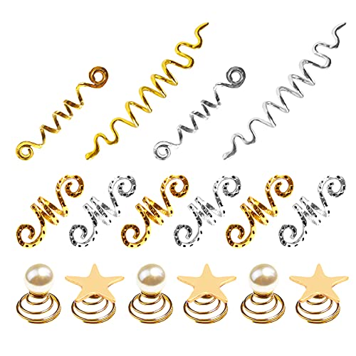16 Pieces Hair Spiral Beads Snake Braids Spiral Coils Hair Accessories Loc Hair Jewelry Accessories Braid Cuffs Braid Hair Accessories Braid for Hair