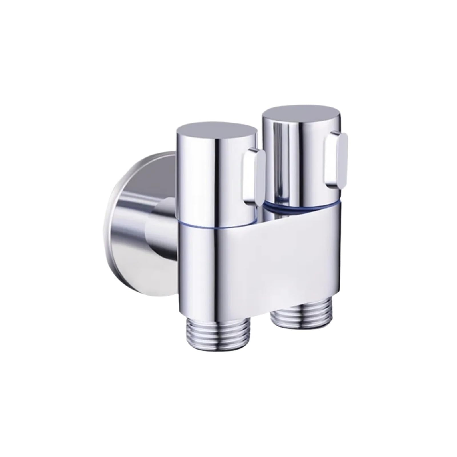 Bvhisehp Silver Dual Control Angle Valve Water Separator Independent Switch For Washing Machine Toilet Spray Gun Faucet(Silver)