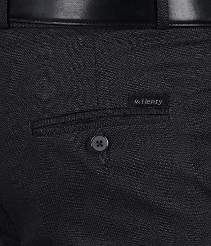 Image of Mc Henry Men's Wrinkle Free Stretchable Self Design Formal Regular Fit Trousers