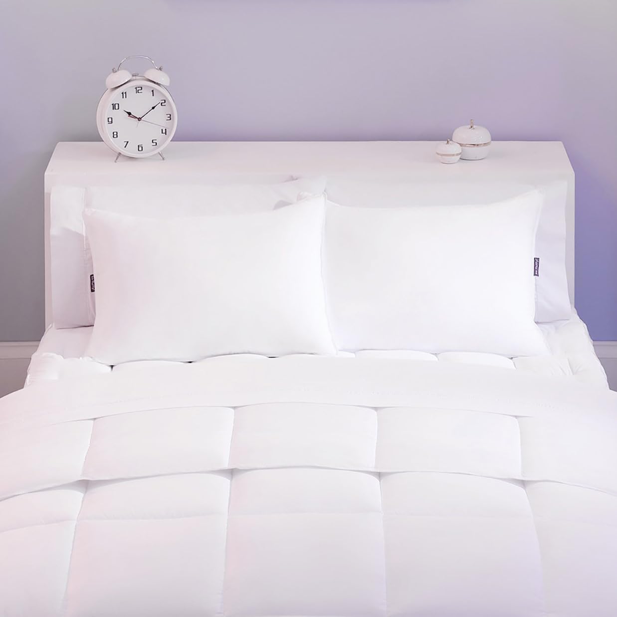 Adjustable Natural Feather Standard/Queen Size Set of 2 Bed Pillows with Soft Support, 20" x 28", White