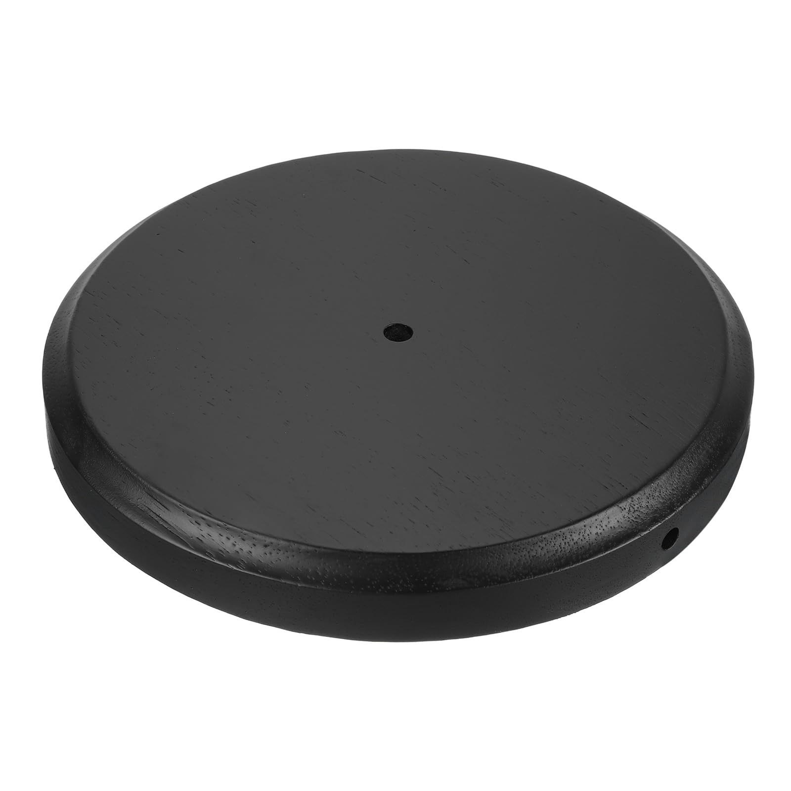 PATIKIL 9.75" x 1.2" Wooden Lamp Base, Round Solid Wooden Base Wood Desk Lamp Display Stand Replacement for Bedroom Bedside Table Lamps DIY, Black