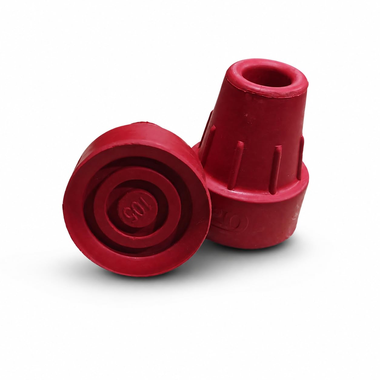 Rubber Ferrule | Suitable for Use on Walking Sticks & Crutches | Improves Grip, Durabililty and Provides Extra Support | 2 Piece, 16 MM (Red)-image-2