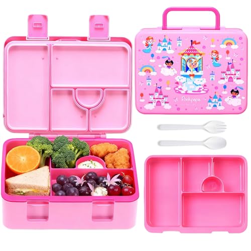 Image of rockpapa 5.5 Cups Bento Lunch Box for Kids, 5-Compartment, Fairies