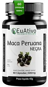 Maca Peruana Negra 500mg 60 Cápsulas EuAtivo