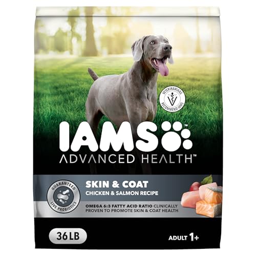 IAMS Advanced Health Skin & Coat Dry Dog Food, Adult Dog Food Dry Chicken and Salmon Recipe, 36 lb....