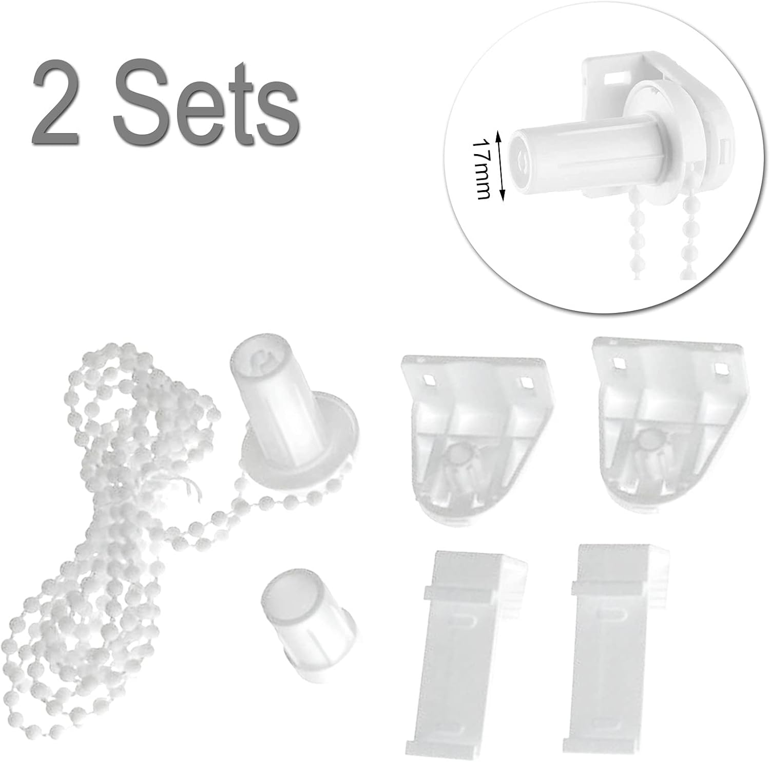2 Sets 17mm Repair Fitting Kits Roller Blind Fittings Vertical Blind Chain Connectors Roller
