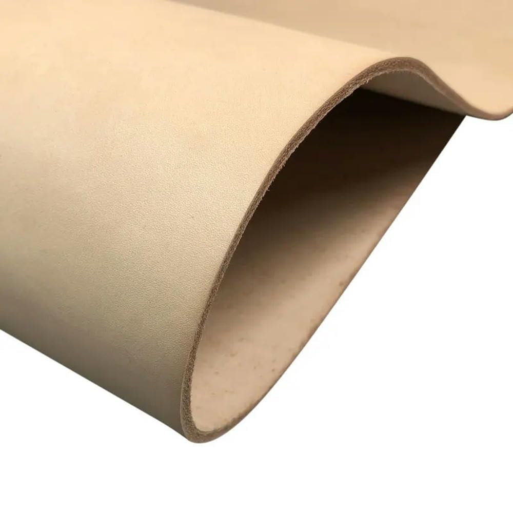 Tela de Cuero de Vaca Genuino de 2 mm, Cuero curtido Vegetal de Grano Completo, Piezas para Manualidades y Costura.