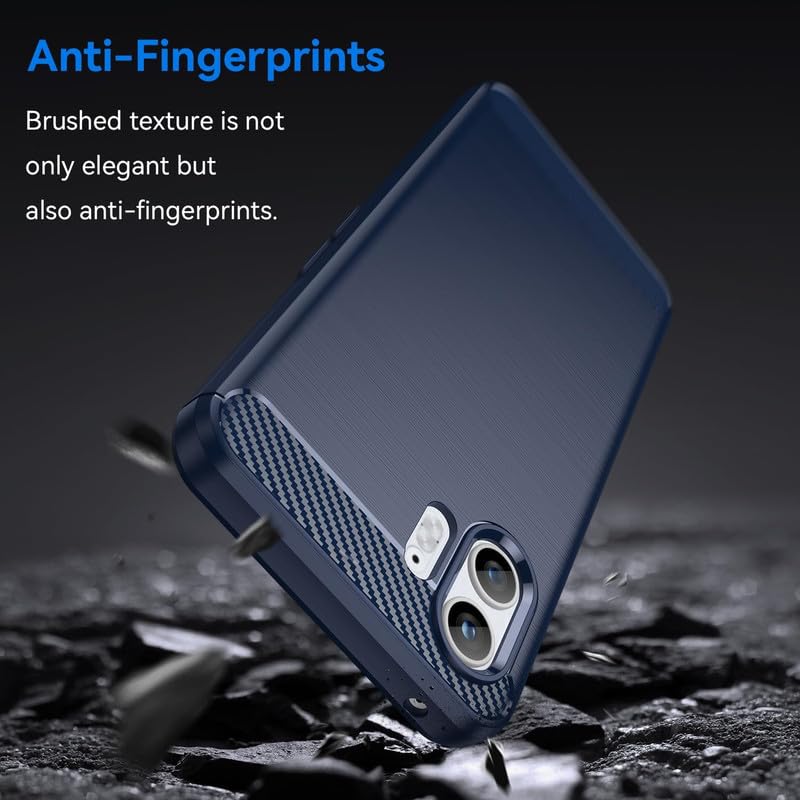 Image of NPRC Hybrid Ultra Slim Protective Case TPU Non-Slip Carbon Fiber Texture Shockproof Case Cover for Nothing Phone 2 - Blue