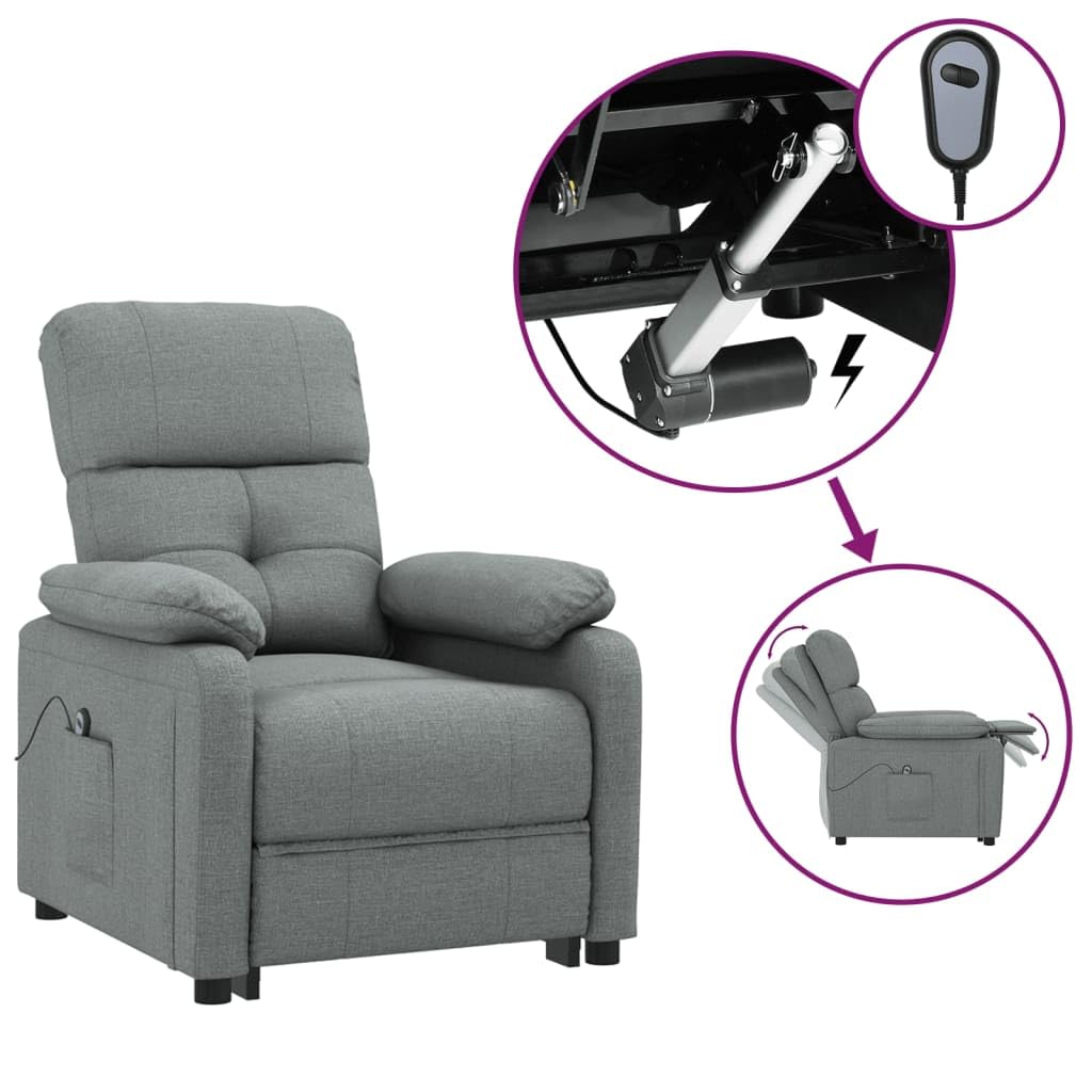 Sillón eléctrico reclinable, Sillón Relax, Sillones Reclinables, Butaca Reclinable, Sillon Lactancia, Sillon Individual, Sofa Relax, Sillon Orejero, de Tela Gris Oscuro