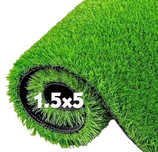 25MM Artificial Grass Carpet Mat with Anti Slip Backing for Indoor Outdoor Balcony Floor Home Décor 1.5 x 5 Feet Green Free Size-image-18