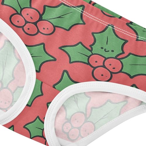 Holly Pattern Breathable Girls' Panties Comfort Underwear for Toddlers in Sizes 2T,3T, 4T, 5T, 6Y and 8Y4