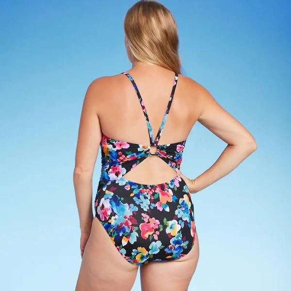 Aqua Green Women's UPF 50 Ring Back One Piece Swimsuit4