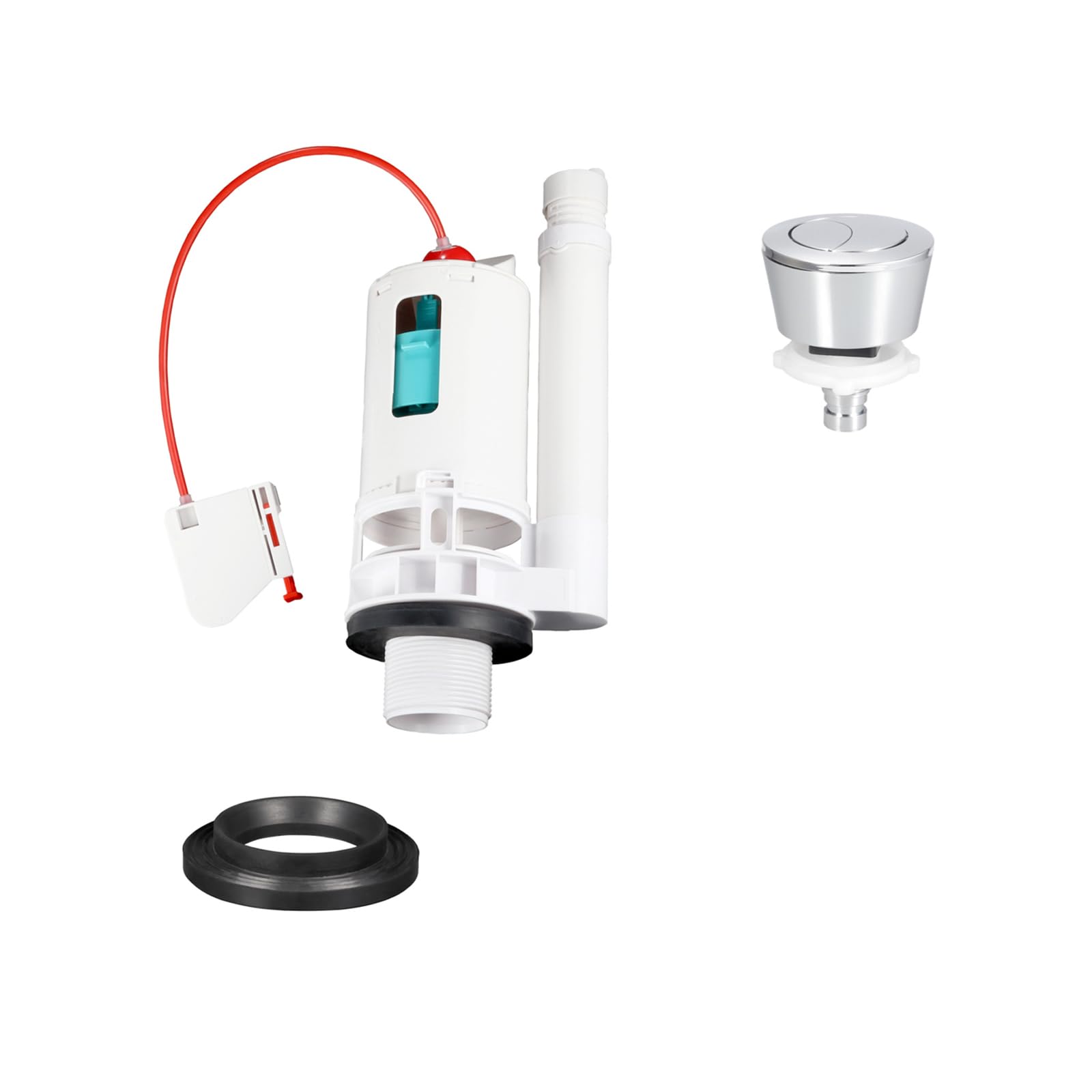 Premium Two Way Flush Mechanism for Common Toilet Units Including Glossy Buttons and Rust Good ABS Flush Gate